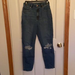 AEO distressed curvy mom jean